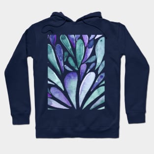 Watercolor artistic drops - turquoise and blue Hoodie
